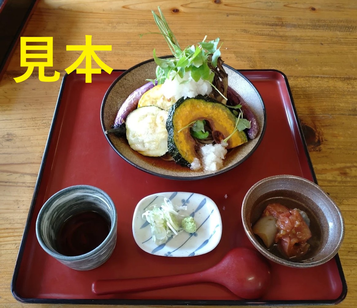 野菜天そばと小鉢